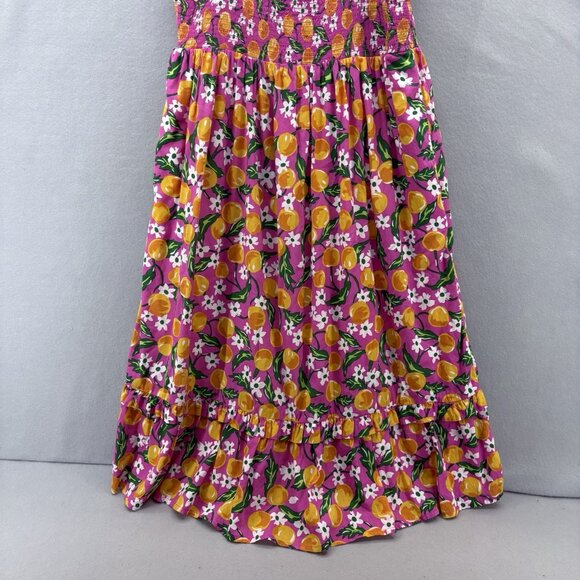 Draper James Pink Taylor Smocked‎ Sundress in Orange Blossom Size Medium Casual - Picture 4 of 12